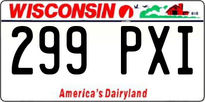 WI license plate 299PXI