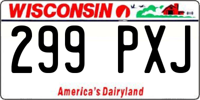 WI license plate 299PXJ