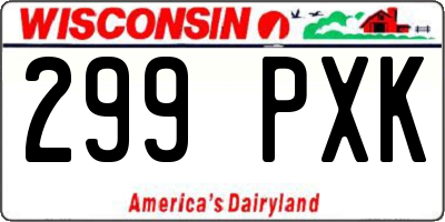 WI license plate 299PXK
