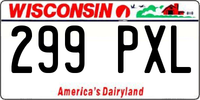WI license plate 299PXL