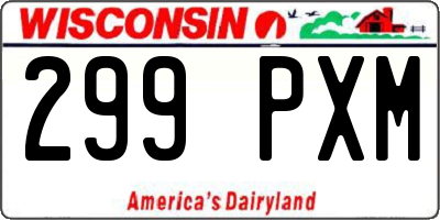 WI license plate 299PXM