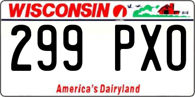 WI license plate 299PXO