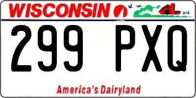 WI license plate 299PXQ