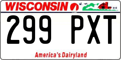 WI license plate 299PXT