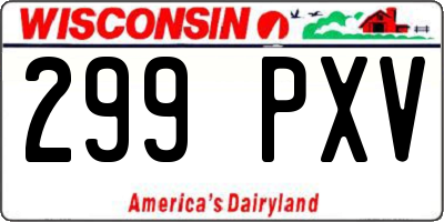 WI license plate 299PXV