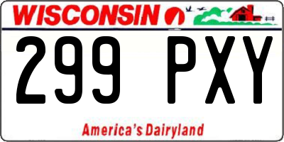 WI license plate 299PXY