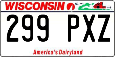 WI license plate 299PXZ