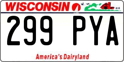 WI license plate 299PYA