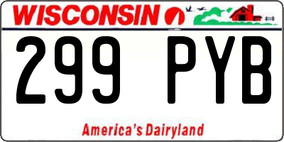 WI license plate 299PYB