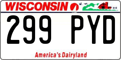 WI license plate 299PYD