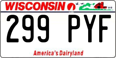 WI license plate 299PYF
