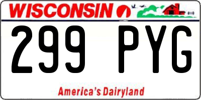 WI license plate 299PYG