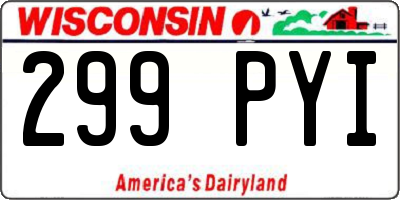 WI license plate 299PYI