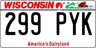 WI license plate 299PYK