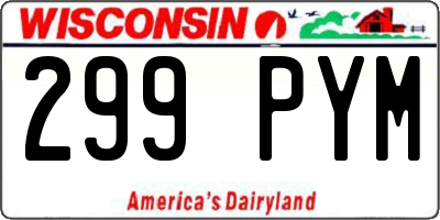 WI license plate 299PYM