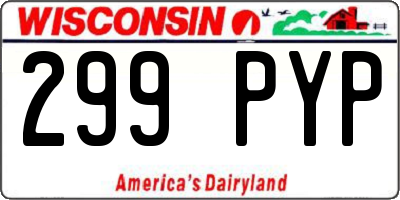 WI license plate 299PYP