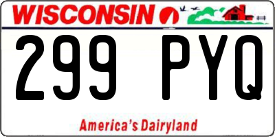 WI license plate 299PYQ