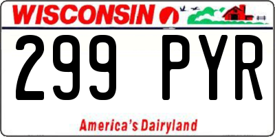 WI license plate 299PYR