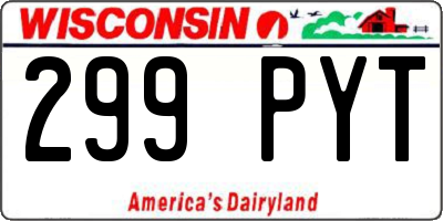 WI license plate 299PYT