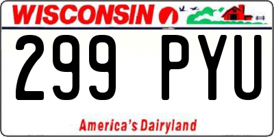 WI license plate 299PYU