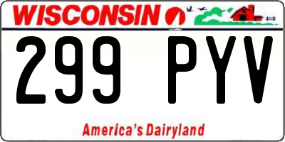 WI license plate 299PYV