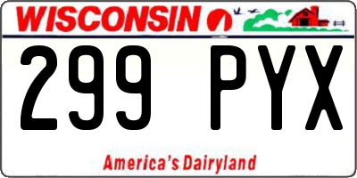 WI license plate 299PYX