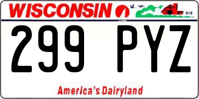 WI license plate 299PYZ