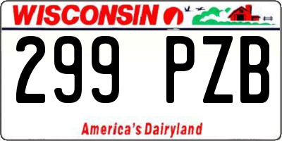 WI license plate 299PZB