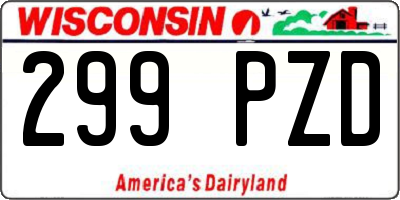 WI license plate 299PZD