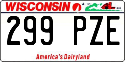 WI license plate 299PZE
