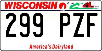 WI license plate 299PZF
