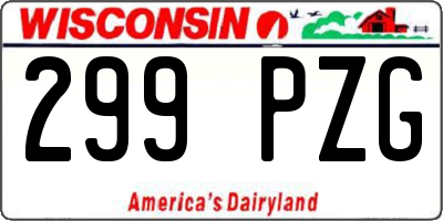 WI license plate 299PZG