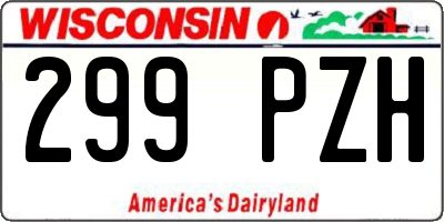 WI license plate 299PZH