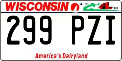WI license plate 299PZI
