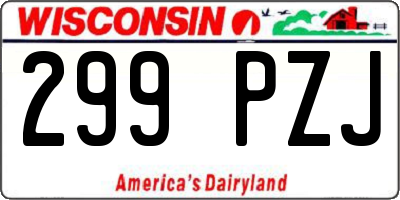 WI license plate 299PZJ