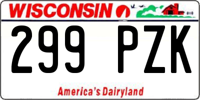 WI license plate 299PZK