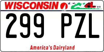 WI license plate 299PZL