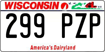 WI license plate 299PZP