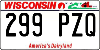 WI license plate 299PZQ