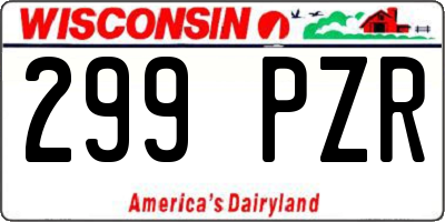 WI license plate 299PZR