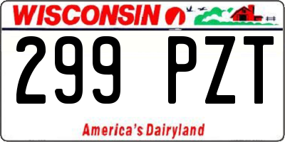 WI license plate 299PZT
