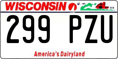 WI license plate 299PZU