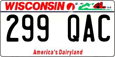 WI license plate 299QAC