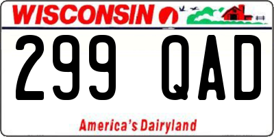 WI license plate 299QAD