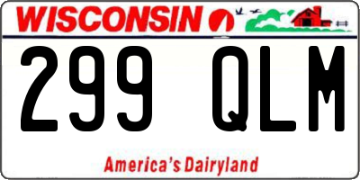 WI license plate 299QLM