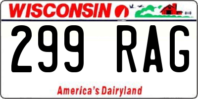 WI license plate 299RAG