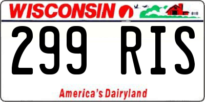 WI license plate 299RIS