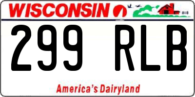 WI license plate 299RLB
