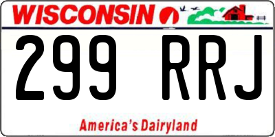WI license plate 299RRJ