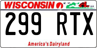 WI license plate 299RTX